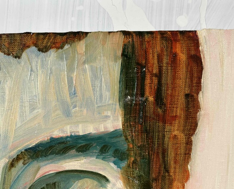38×46㎝「ビリビリうんちだった」F8・原画・油彩 | iichi 日々の暮らし