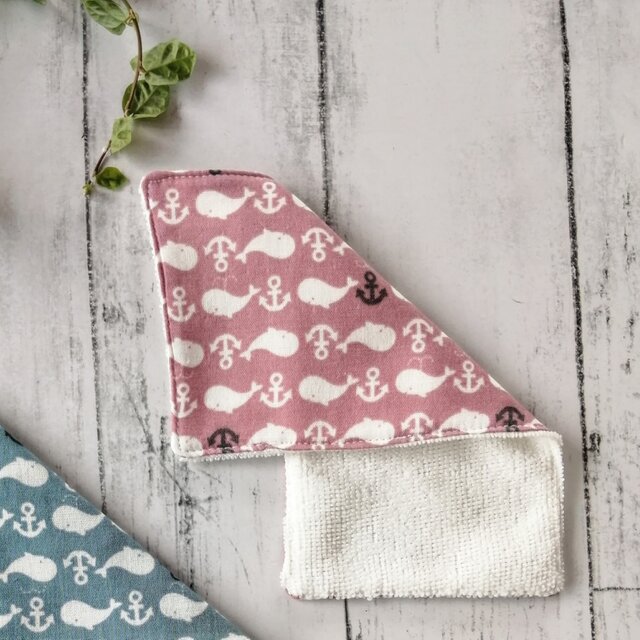 くじら　ハーフハンカチ　ガーゼハンカチタオル　ダブルガーゼ　名入れ