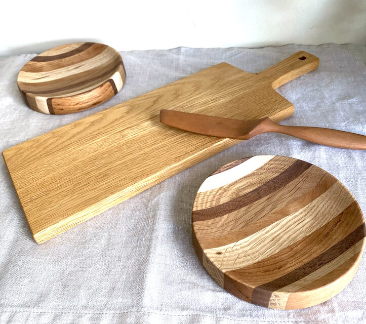 寄木細工　小皿　セット 寄せ木の小皿 Φ12cm 2枚セット | iichi 日々の暮らしを心地よく