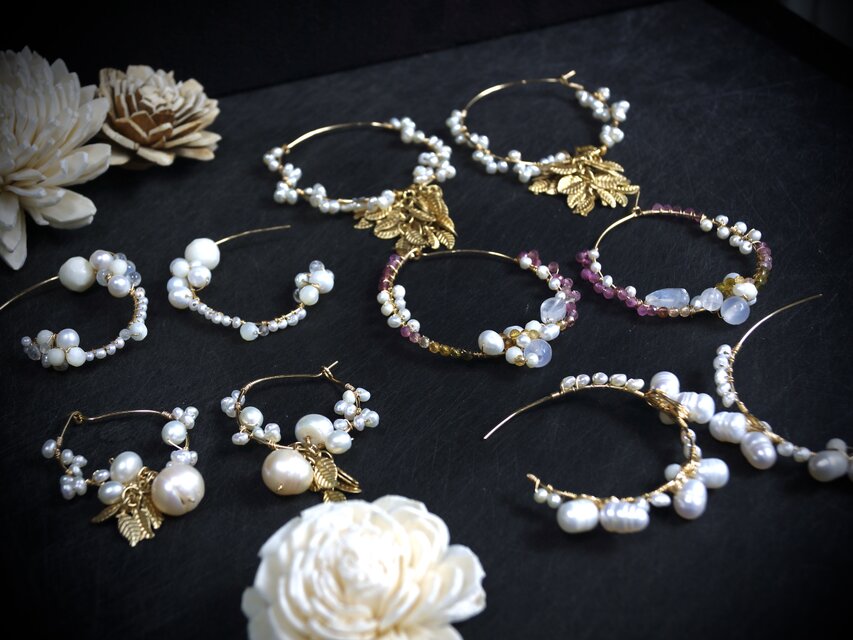 Hoop5] 淡水パール・フープピアス | iichi 日々の暮らしを心地よくする