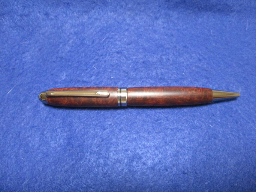 老紅木　トチ杢　ワシントン条約規制材　キヌカオイル仕上げ　回転式ヨーロピアンボールペン