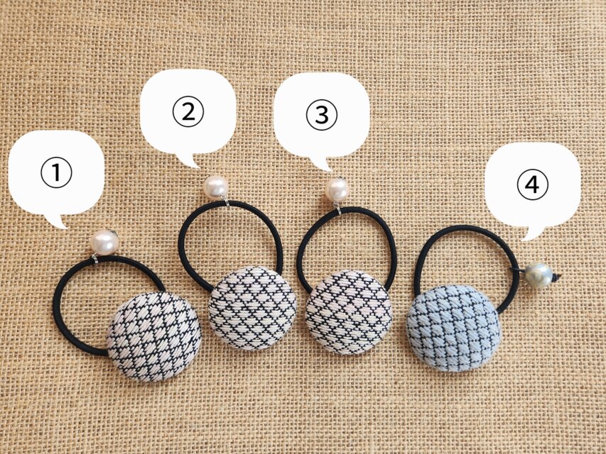 髪ゴム 金ラメ✨　淡ピンク グレー