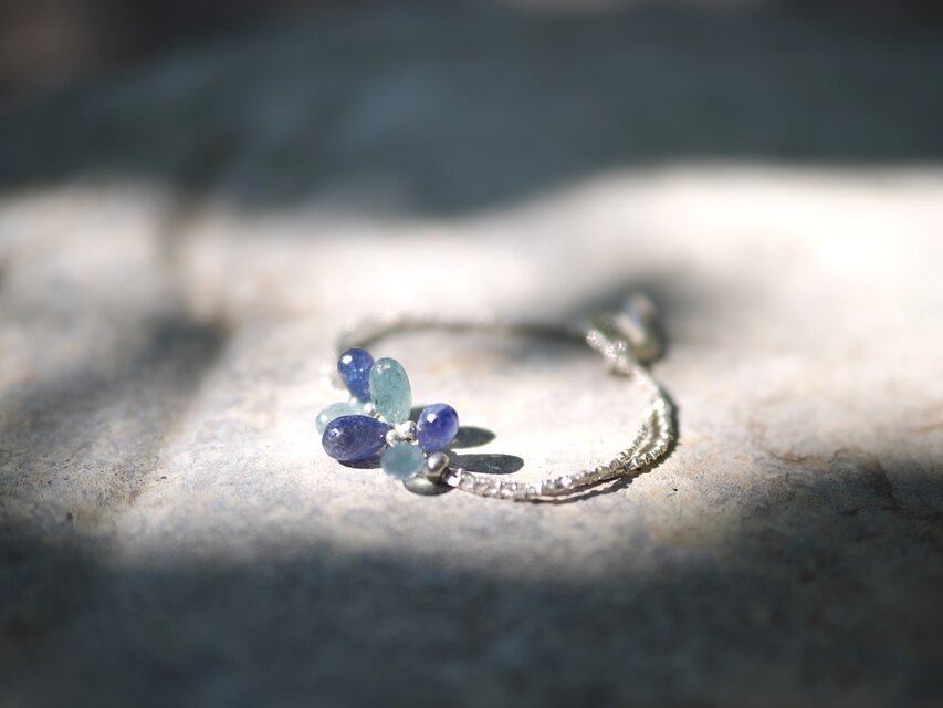 -Tanzanite・Kyanite- silver bracelet