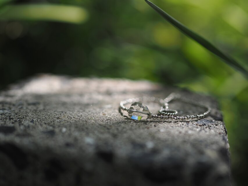 -Herkimer quartz- silver bracelet