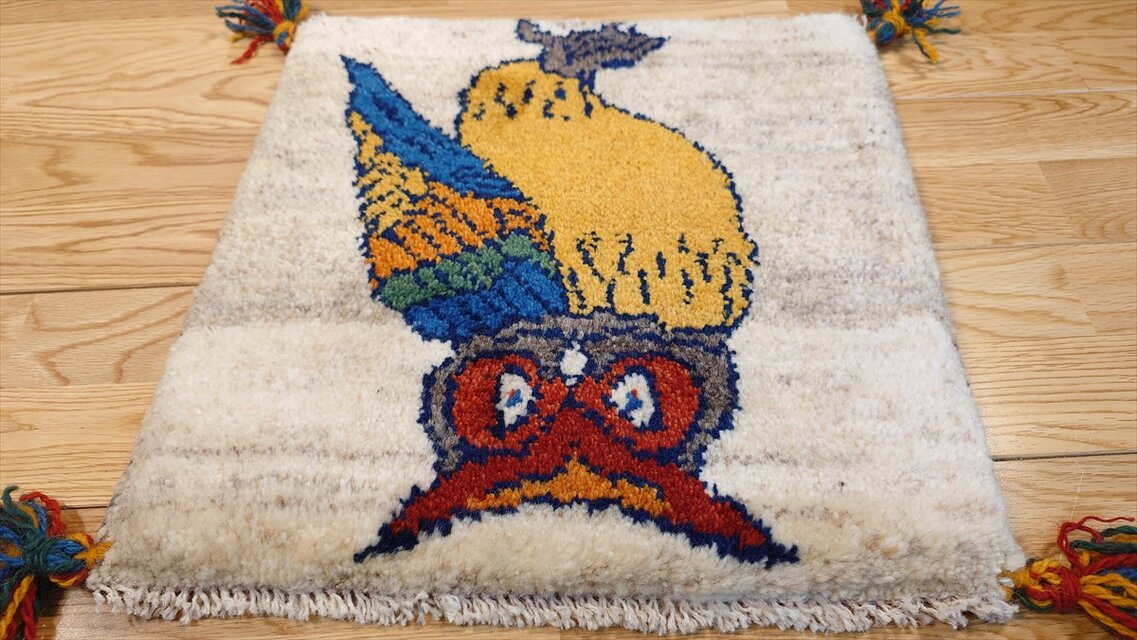 ペルシャ ギャッベ ミニマット ラグ 39.5x40㎝ フクロウ T5815 | iichi