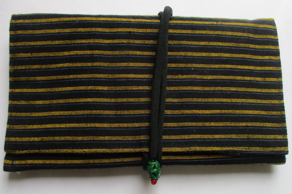 ８２３７　唐桟縞の着物で作った和風財布・ポーチ　＃送料無料