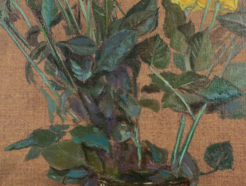 油絵「薔薇と猫」 | iichi 日々の暮らしを心地よくするハンドメイドや