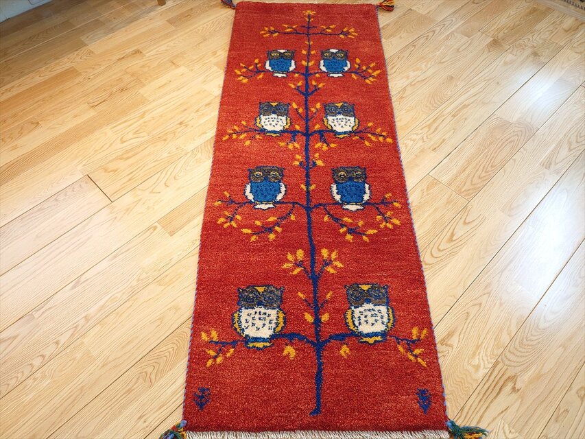 148x54cm ペルシャギャッベ ランナー (ギャベ)ペルシャ絨毯 ギャッベ