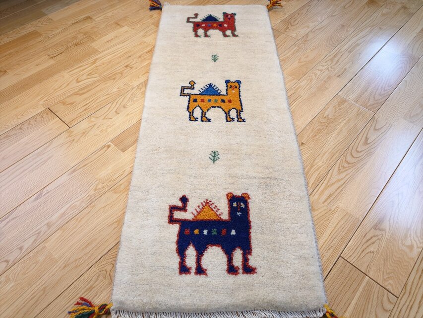 ペルシャ ギャッベ ミニランナー 細長いマット ラグ 120x43