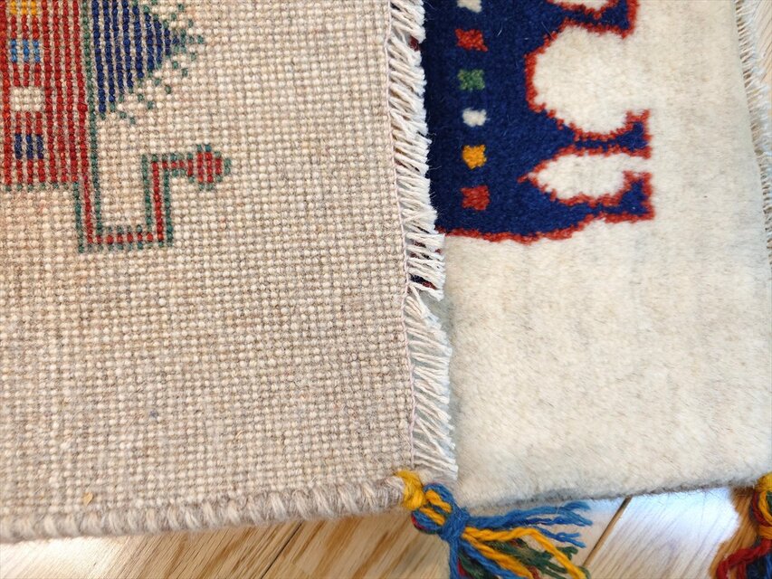 ペルシャ ギャッベ ミニランナー 細長いマット ラグ 120x43