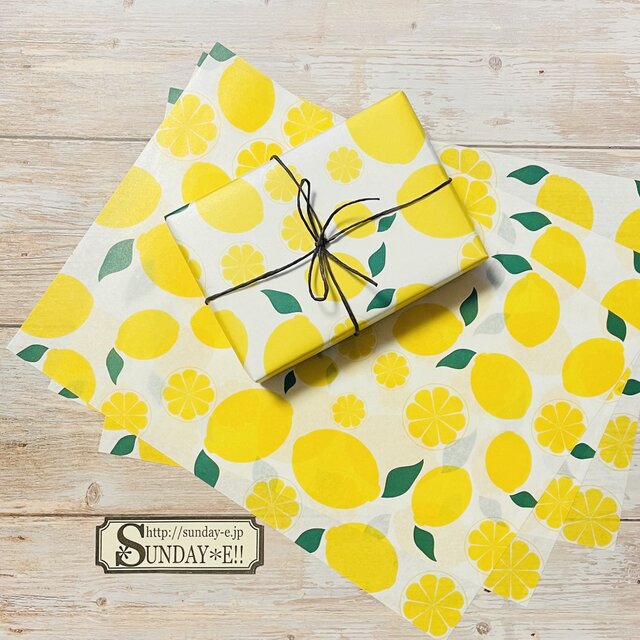 レモン柄の薄いデザインペーパー