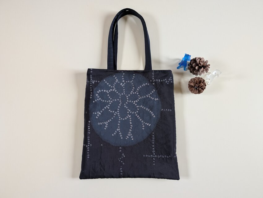 プリント生地のペタンコバッグ♪