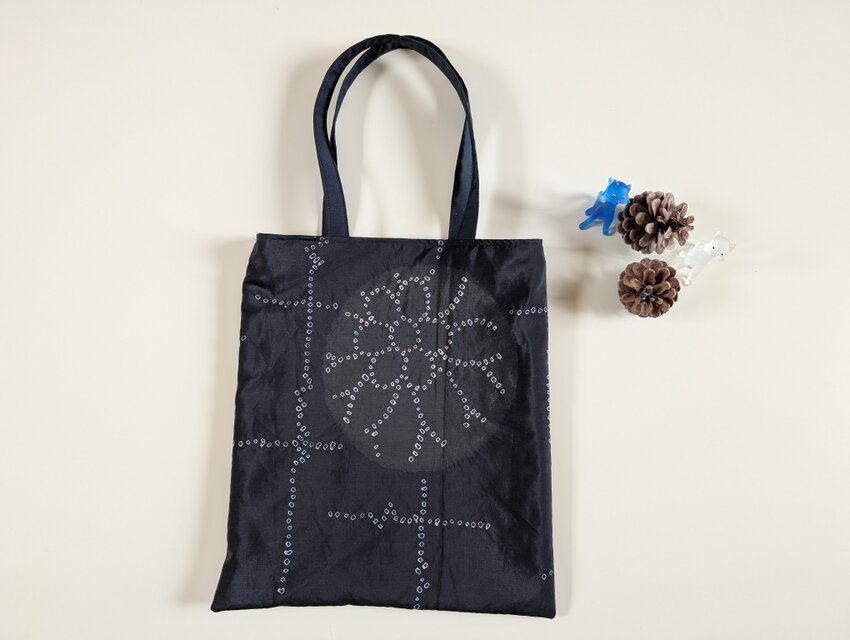 プリント生地のペタンコバッグ♪