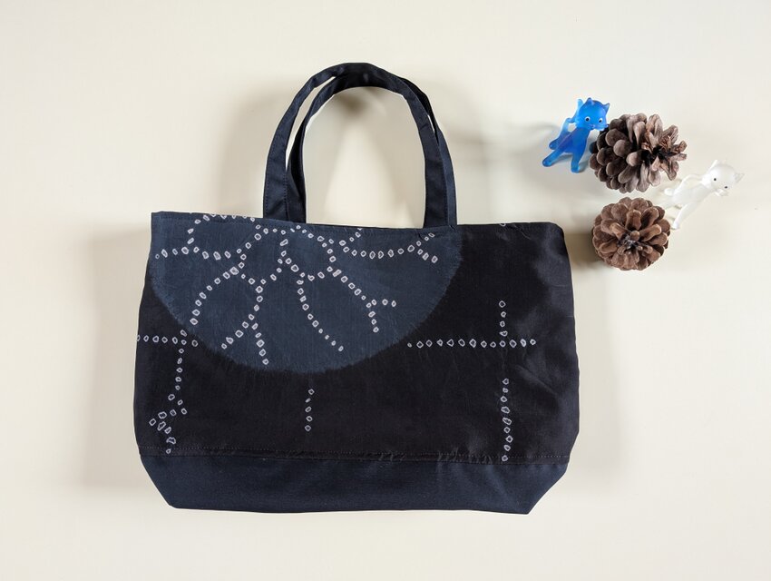 プリント生地のバッグ♪