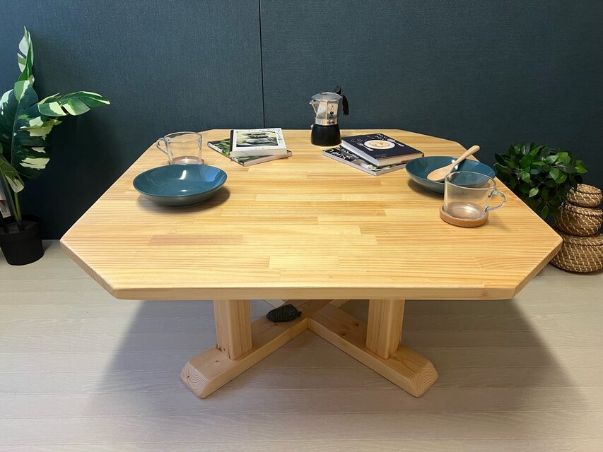 木製八角形折りたたみテーブル ホームテイスト ガーデンテーブル 八角テーブル FLEUR 幅90cm