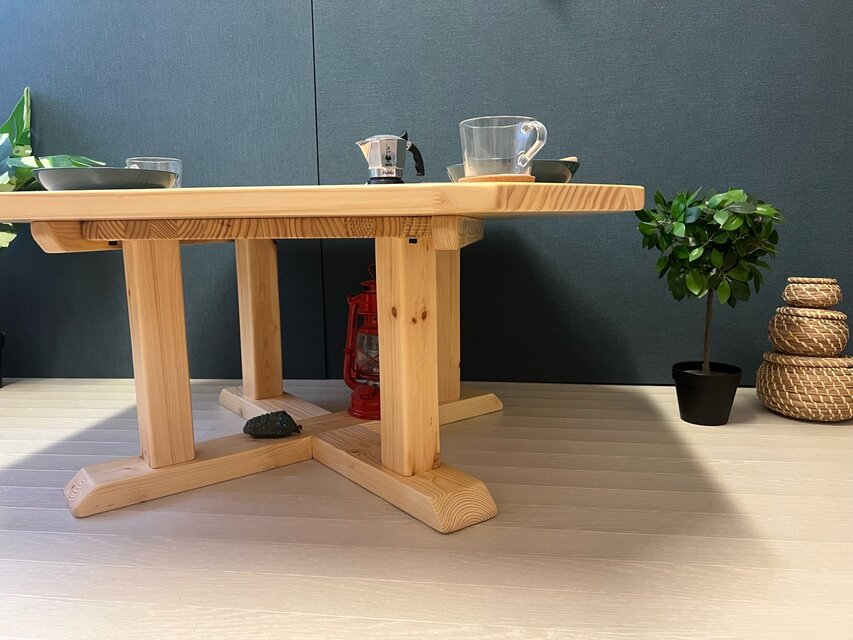 【送料無料】 ローテーブル 八角形 90cm 杉 ナチュラル 棚付き 送料無料】 ローテーブル 八角形 90cm 杉 ナチュラル 棚付き