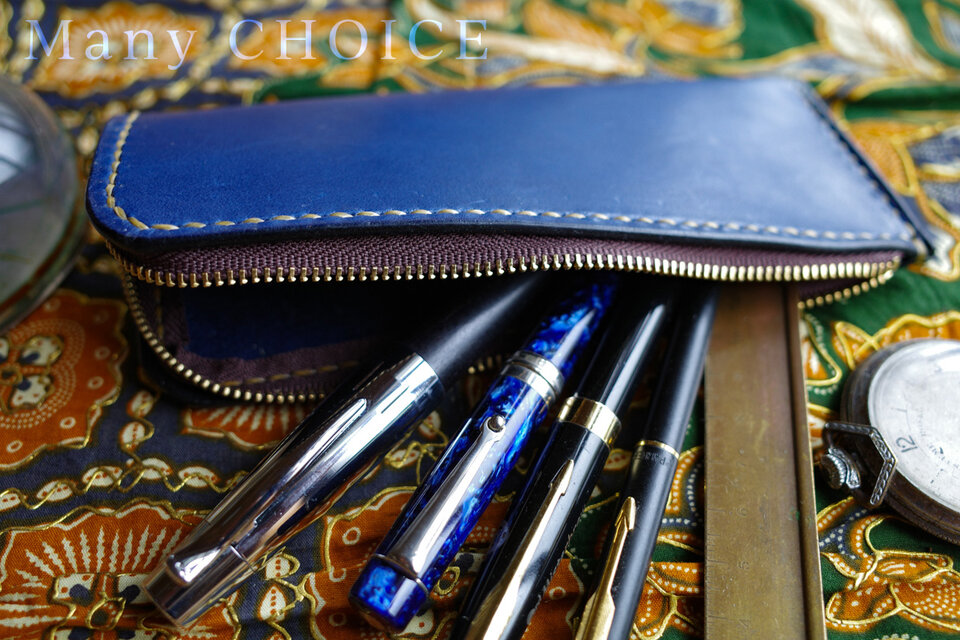 イタリアンドライバケッタ・L型ペンケース(ラピスブルー)