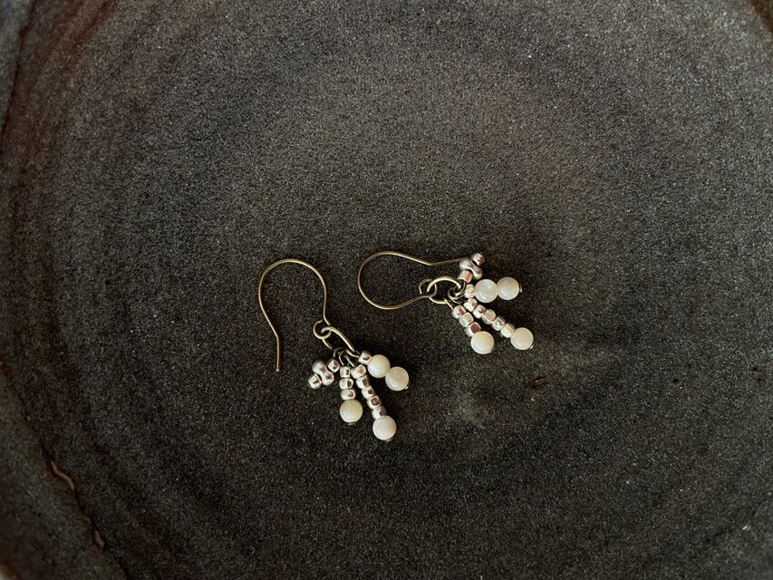 メタリックビーズピアス no.083