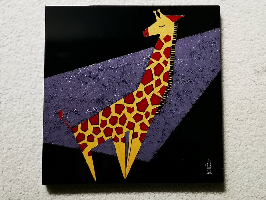 漆卓上額「きりん」