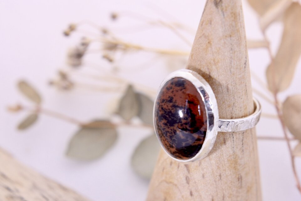 マホガニーオプシディアンのリング　11号　[A010]