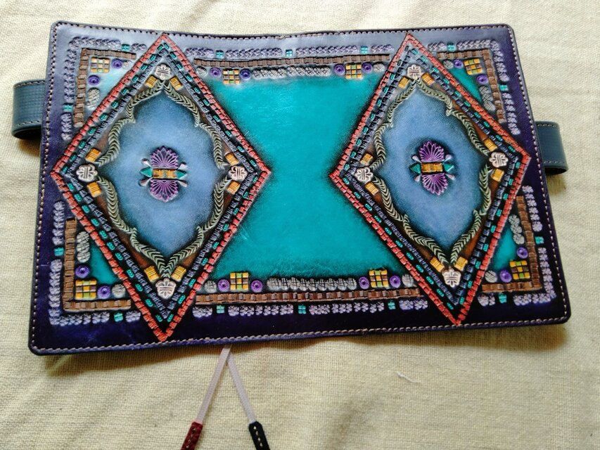 ほぼ日手帳カズン対応　A5サイズ手帳カバー　レザー刻印＆拭き染め ほぼ日手帳カズン対応 A5サイズ手帳カバー レザー 刻印＆拭き