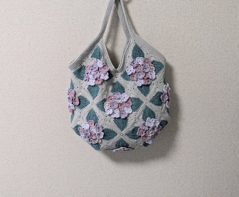 【特別限定価格】✳紫陽花のグラニーバッグ紫のニュアンス✳
