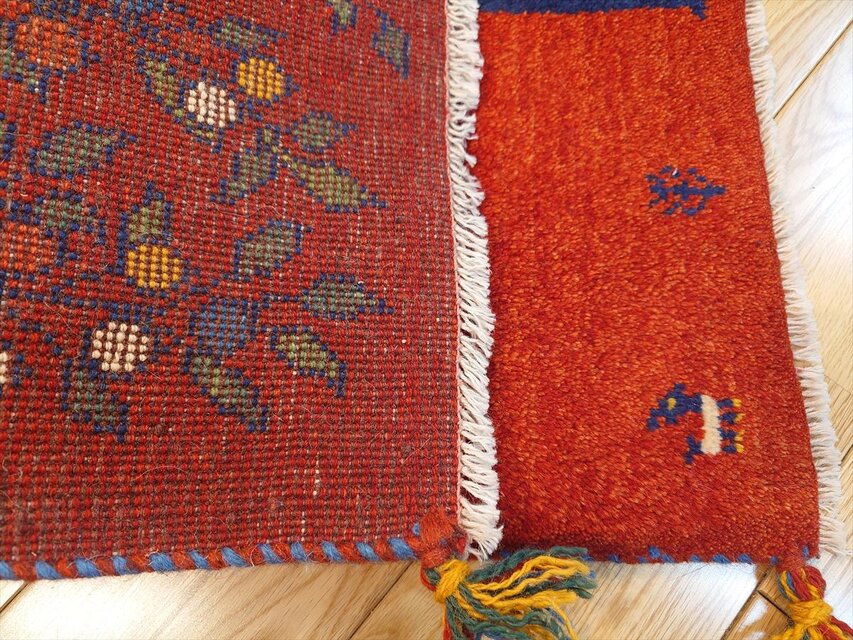 【夏のキャンペーン】ギャッベ　玄関　88×60　茜色　桃色　生命の木　実 夏のキャンペーン】ギャッベ 玄関 88×60 茜色 桃色 生命の木 実