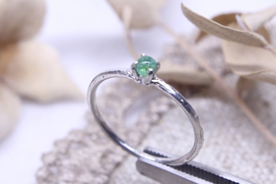 溶融ガラスのシンプルシルバーリング 11号 SV925 [A020]