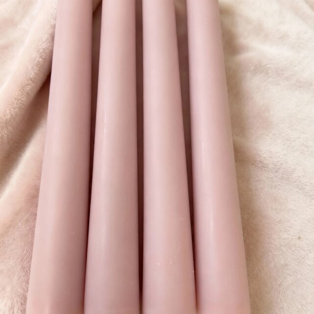 スタンダードテーパーキャンドル（短）・くすみピンク（4本セット