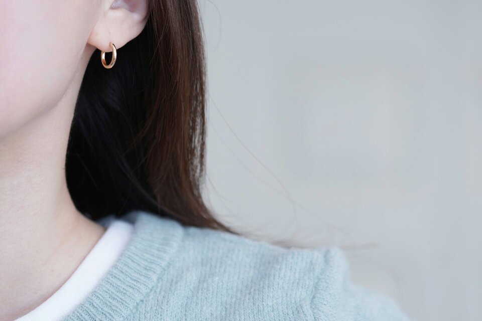 送料無料】K18 ゴールドフープピアス 13mm×2mm ペア | iichi