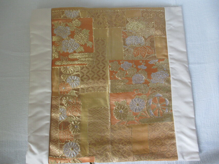 u129 裏地付 帯 クッションカバー 座布団カバー ファスナー 40x40cm