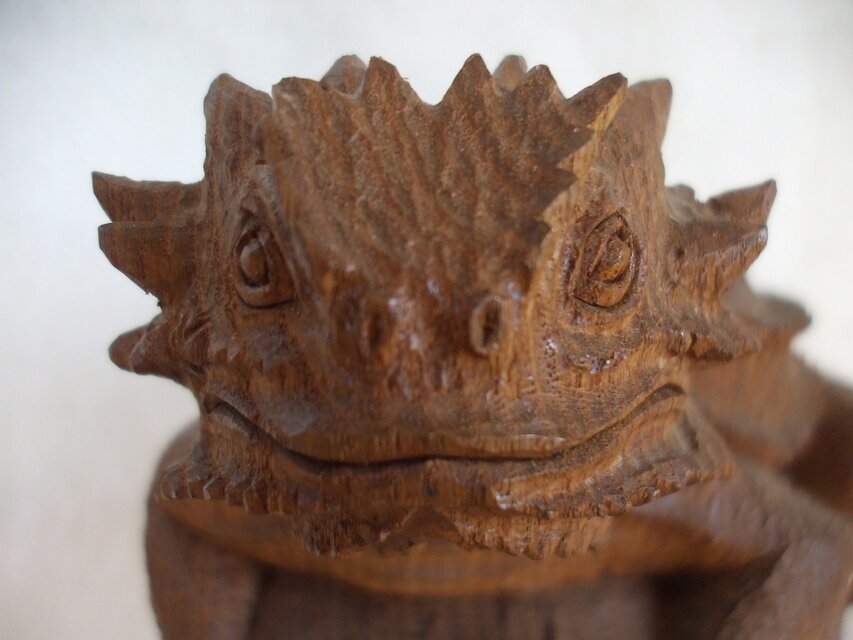 ◇ツノトカゲの木彫り置物◇ | iichi 日々の暮らしを心地よくする