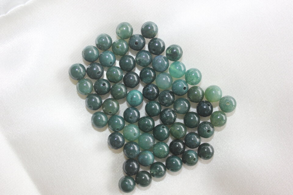 天然石　モスアゲート6㎜　4A