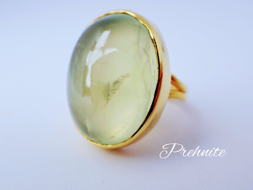 最新作☆特大『プレナイト』の世界でひとつの天然石リング