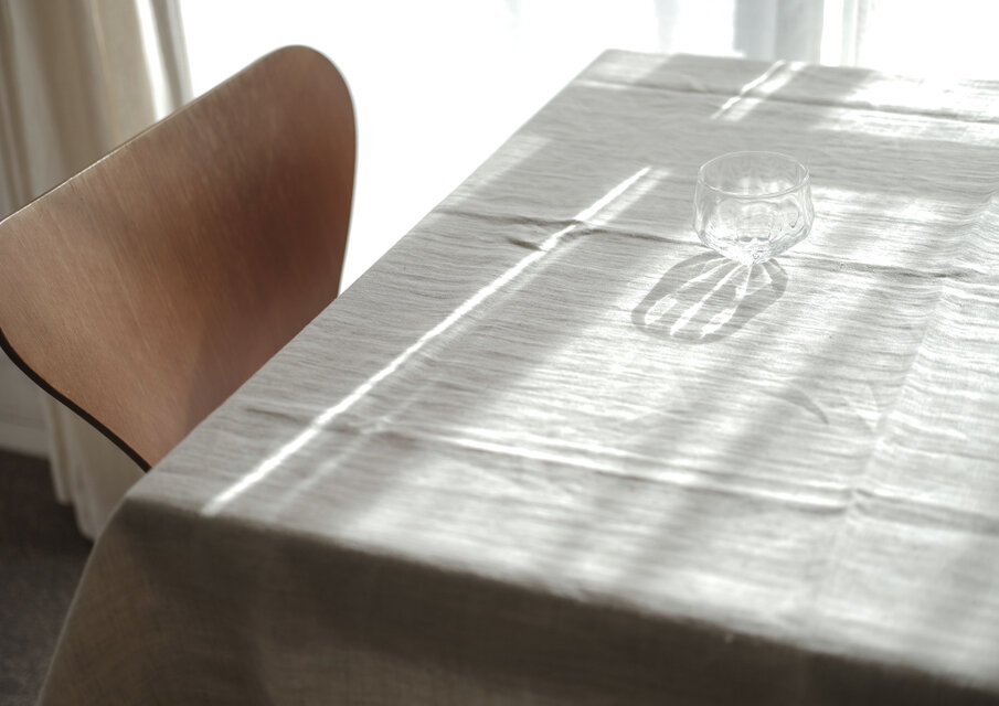 サイズオーダー】110cm幅 ヘンプテーブルクロス（生成り：アイボリー