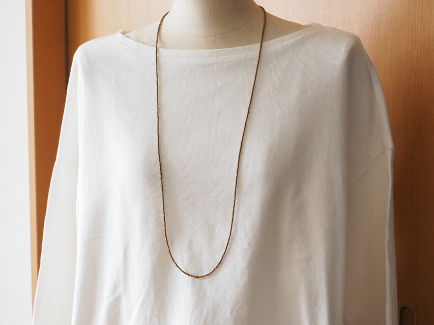 長さが選べるブロンズカラーのヴィンテージビーズネックレス