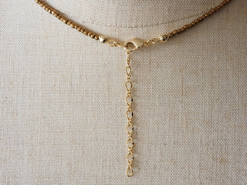 長さが選べるブロンズカラーのヴィンテージビーズネックレス