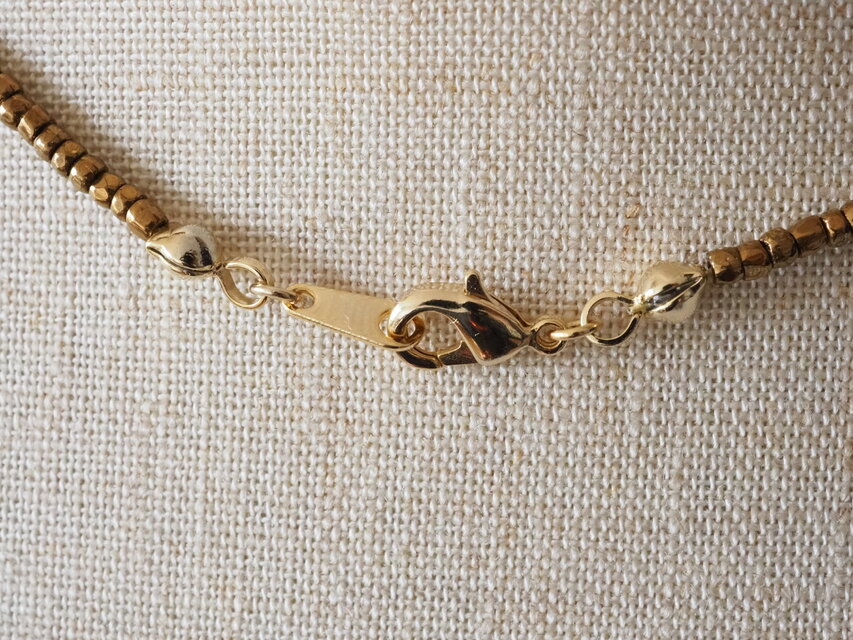 長さが選べるブロンズカラーのヴィンテージビーズネックレス