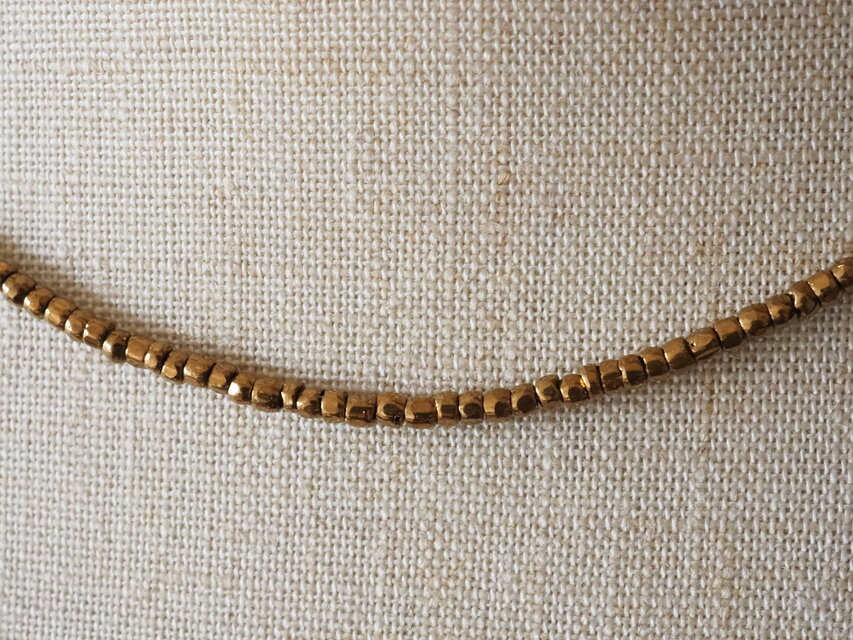 長さが選べるブロンズカラーのヴィンテージビーズネックレス