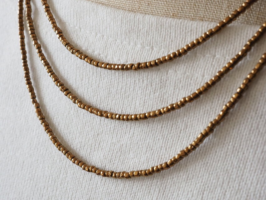 長さが選べるブロンズカラーのヴィンテージビーズネックレス