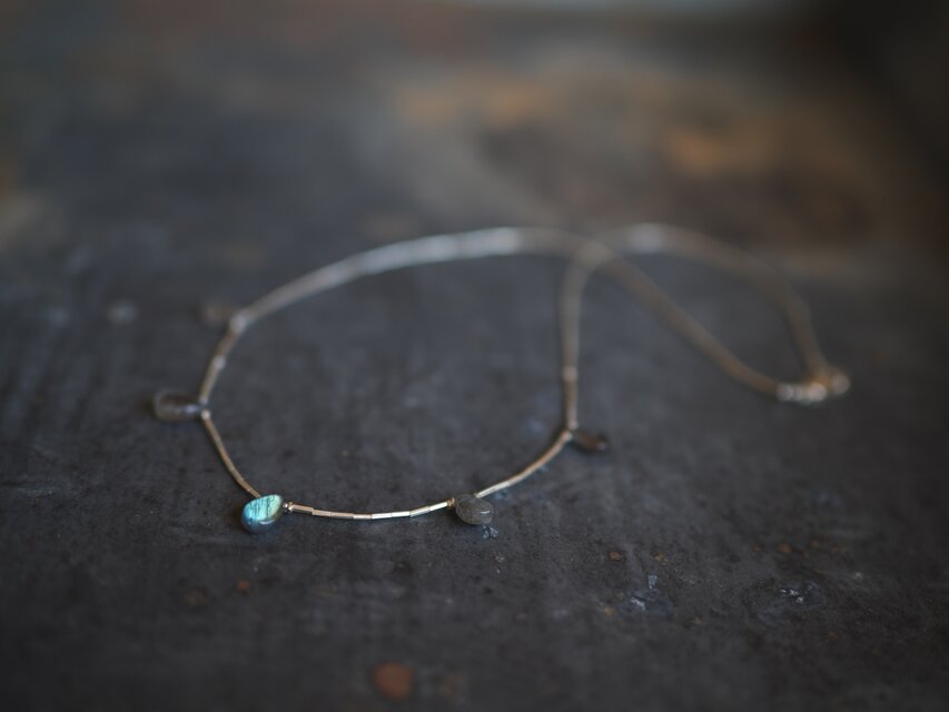 -Labradorite- silver necklace