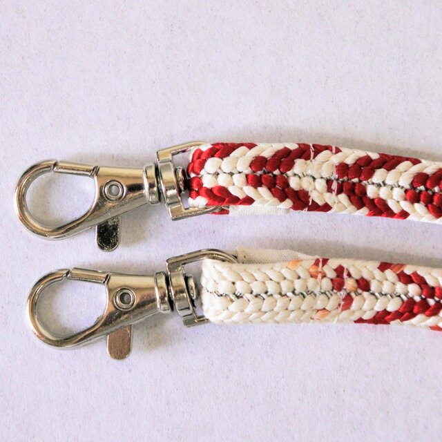 着物リメイク　帯締めで作ったスマホショルダー、スマホストラップ