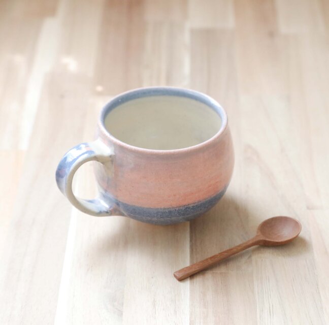 練り上げの大きめマグカップ 朝焼けの空 ＊ ３