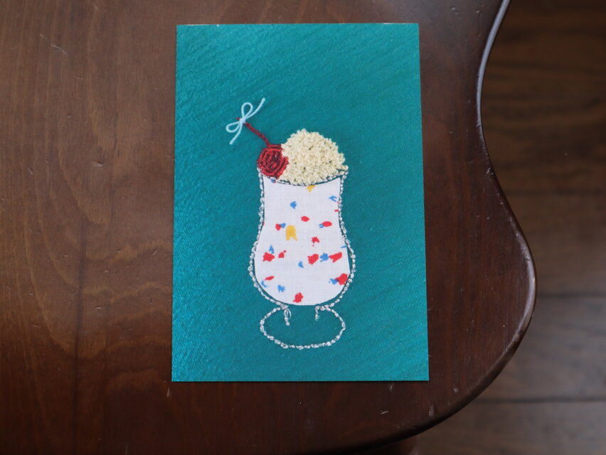 贈っても飾っても楽しめる♪ポストカード２枚セット★クリームソーダ★（i-6)