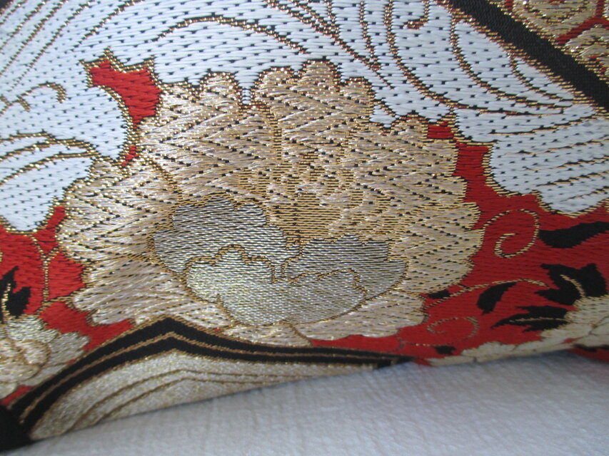 u131 裏地付 帯 クッションカバー 座布団カバー ファスナー 40x40cm