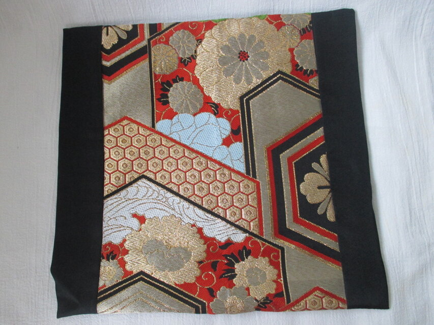 u131 裏地付 帯 クッションカバー 座布団カバー ファスナー 40x40cm