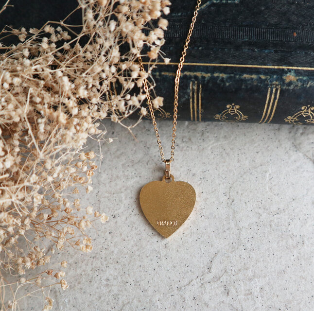 フランス製！頬杖をつく天使のハートネックレス マルティノ社