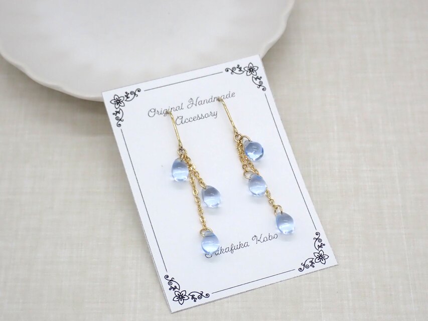 雨のしずくピアス／イヤリング①