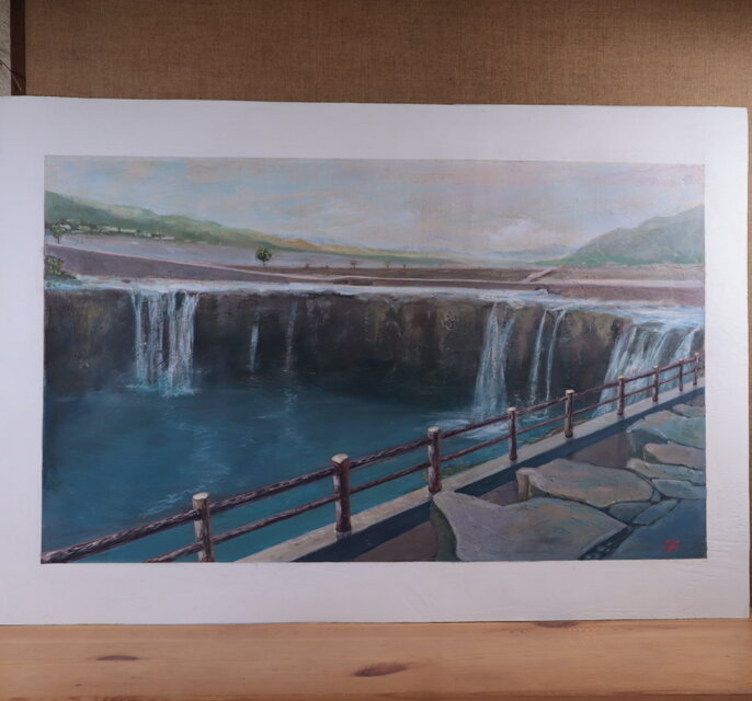 アクリル「原尻の滝」