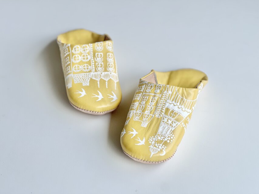数量限定！バブーシュ（革スリッパ）クリームイエロー New Color